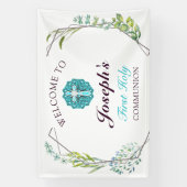 Blue Cross Floral First Heilige Communauteit Welko Spandoek (Verticaal)