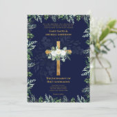 Blue Cross  katholieke huwelijksmis bruiloft Kaart (Staand voorkant)