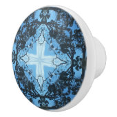 Blue Cross Natuur Pattern Keramische Knop (Rechts)