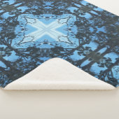 Blue Cross Natuur Pattern Sherpa Blanket Deken (3/4)