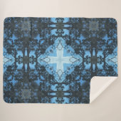 Blue Cross Natuur Pattern Sherpa Blanket Deken (Voorkant (horizontaal))