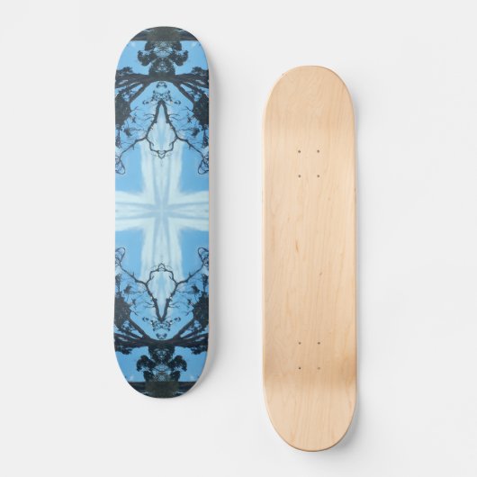Blue Cross Natuur Pattern Skateboard Deck (Voorkant)