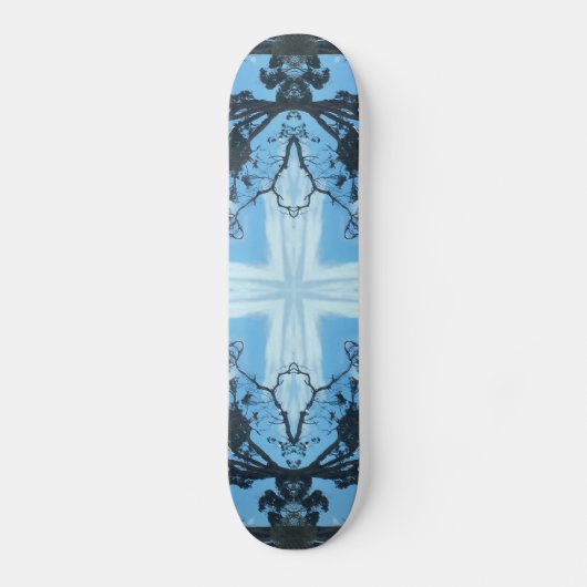 Blue Cross Natuur Pattern Skateboard Deck (Voorkant)