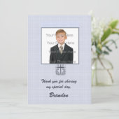 Blue Cross Religieuze Fotokaart Bedankkaart (Staand voorkant)