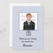 Blue Cross Religieuze Fotokaart Bedankkaart (Voorkant / Achterkant)