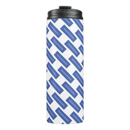 Blue Crossweave Thermal Drink Holder Thermosbeker (Voorkant)