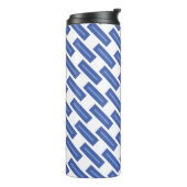 Blue Crossweave Thermal Drink Holder Thermosbeker (Gedraaid links)