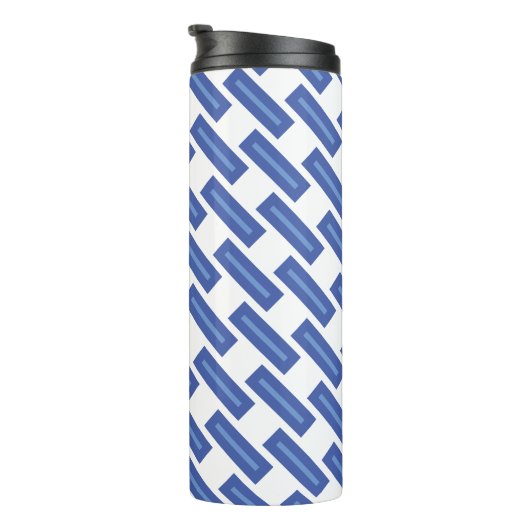 Blue Crossweave Thermal Drink Holder Thermosbeker (Geroteerd rechts)
