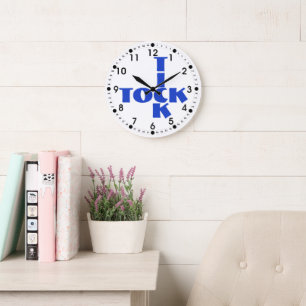 Blue Crossword Tick Tock Text Grote Klok
