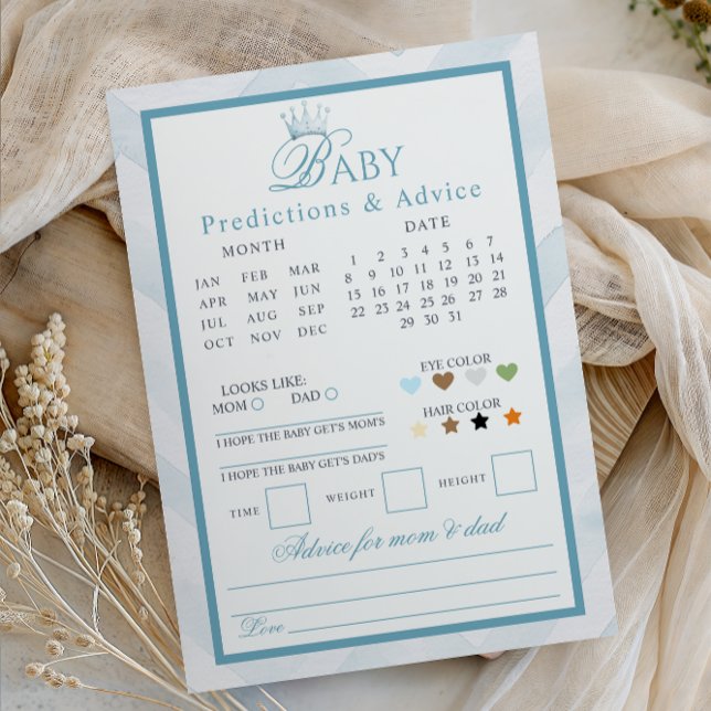 Blue Crown Baby Predictions & Advice Card (Creator heeft geüpload)