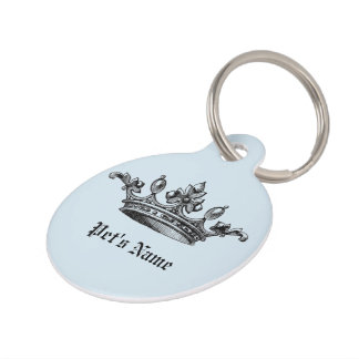 Blue Crown Pet Name ID Label Huisdierpenning