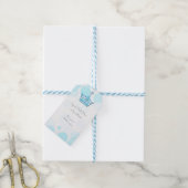 Blue Crown & Stippen Royal verjaardagsfeestje Cadeaulabel (Met Touw)