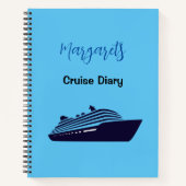 Blue Cruise Ship Gepersonaliseerd Dagboek Notitieb Notitieboek (Voorkant)