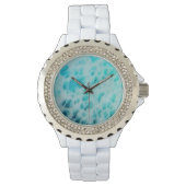 Blue Crush - Abstract Coastal Artwork  Horloge (Voorkant)