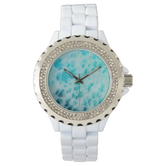 Blue Crush - Abstract Coastal Artwork Horloge (Voorkant)