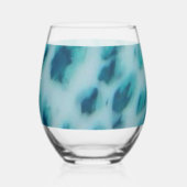 Blue Crush - Abstract Coastal Artwork  Wijnglas Zonder Voet (Voorkant)