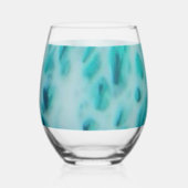 Blue Crush - Abstract Coastal Artwork  Wijnglas Zonder Voet (Achterkant)