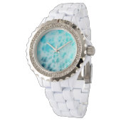 Blue Crush - Abstracte Kustkunst  Horloge (Gekanteld)