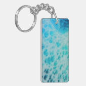 Blue Crush - Abstracte Kustkunst Sleutelhanger (Voorkant Links)