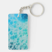 Blue Crush - Abstracte Kustkunst Sleutelhanger (achterkant)
