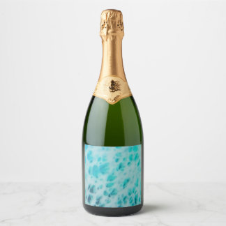 Blue Crush - Abstracte Kustkunst Sparkling Wijnetiket