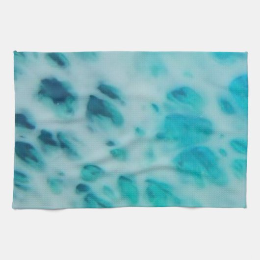 Blue Crush - Abstracte Kustkunst  Theedoek (Horizontaal)