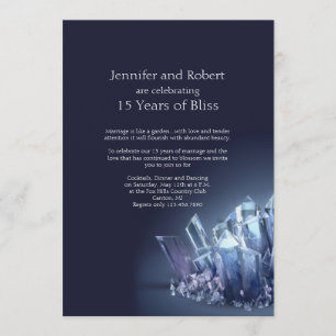 Blue Crystal 15th Wedding Jubileum Kaart