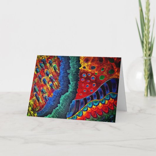 "Blue Crystal" abstract wenskaart Kaart (Voorkant)