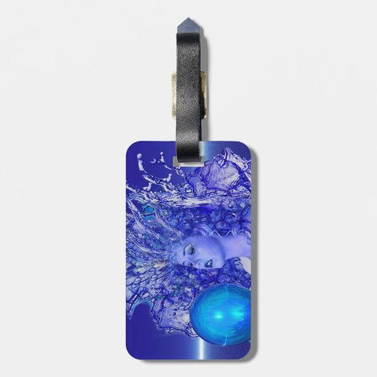 Blue Crystal Bagagelabel (Achterkant verticaal)