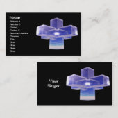 Blue Crystal Cross Visitekaartje (Voorkant / Achterkant)