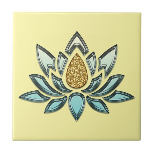 Blue Crystal & Gold Kijk Gellow Personeel Tegeltje (Voorkant)