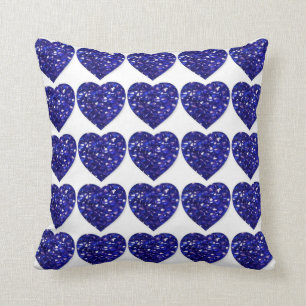 Blue Crystal Hearts Sapphire Jubileum Pillow Kussen