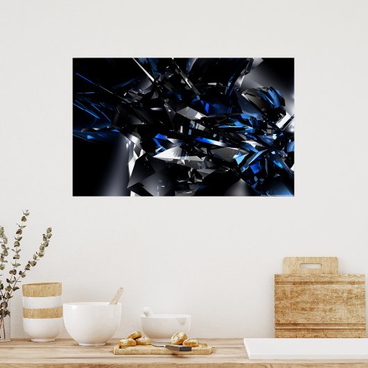Blue Crystal Poster (Keuken)