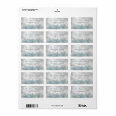 Blue Crystal Sneeuwvlok Kerst Adresetiketten Etiket (Full Sheet)