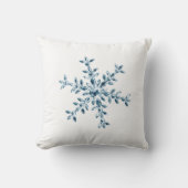 Blue Crystal Snowflake Holiday Cushion Kussen (Voorkant)