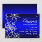 Blue Crystal Snowflake kerstfeest Kaart (Voorkant / Achterkant)