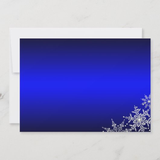 Blue Crystal Snowflake-kerstfeest Kaart (Achterkant)
