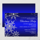 Blue Crystal Snowflake-kerstfeest Kaart (Voorkant / Achterkant)