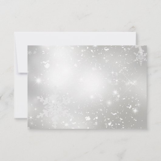 Blue Crystal Snowflake Kerstfeest RSVP (Achterkant)