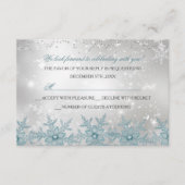 Blue Crystal Snowflake Kerstfeest RSVP (Voorkant)