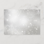 Blue Crystal Snowflake Kerstfeest RSVP Kaartje (Achterkant)