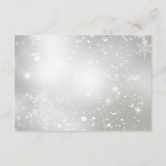 Blue Crystal Snowflake Kerstfeest RSVP Kaartje (Achterkant)