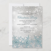 Blue Crystal Snowflake-kerstfeest Uitnodiging (Voorkant)