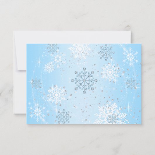 Blue Crystal Snowflake Winter Wonderland RSVP (Achterkant)