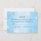 Blue Crystal Snowflake Winter Wonderland RSVP Kaartje (Voorkant)