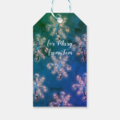 Blue Crystal Snowflakes Cadeaulabel (Achterkant)