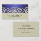 Blue Crystals en Visitekaartje van kant (Voorkant / Achterkant)