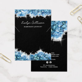 Blue crystals ketting-displaykaart visitekaartje