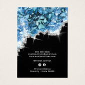 Blue crystals ketting-displaykaart visitekaartje (Achterkant)