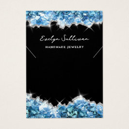 Blue crystals ketting-displaykaart visitekaartje